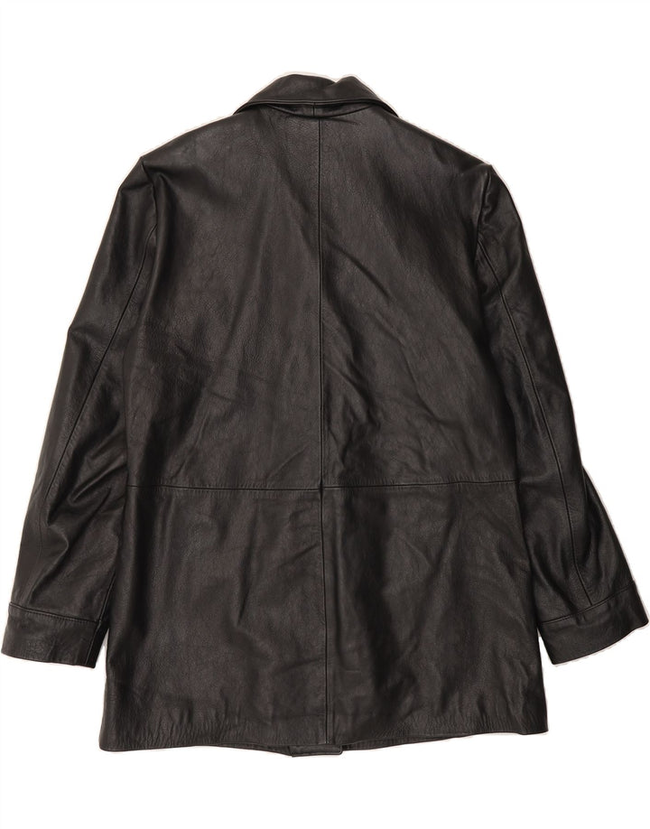 CRISTINA GAVIOLI Womens Leather Coat IT 46 Large Black Leather Vintage Cristina Gavioli and Second-Hand Cristina Gavioli from Messina Hembry 