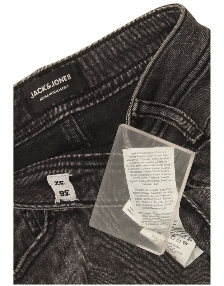Jack & Jones Mens Slim Jeans W36 L32 Grey Cotton