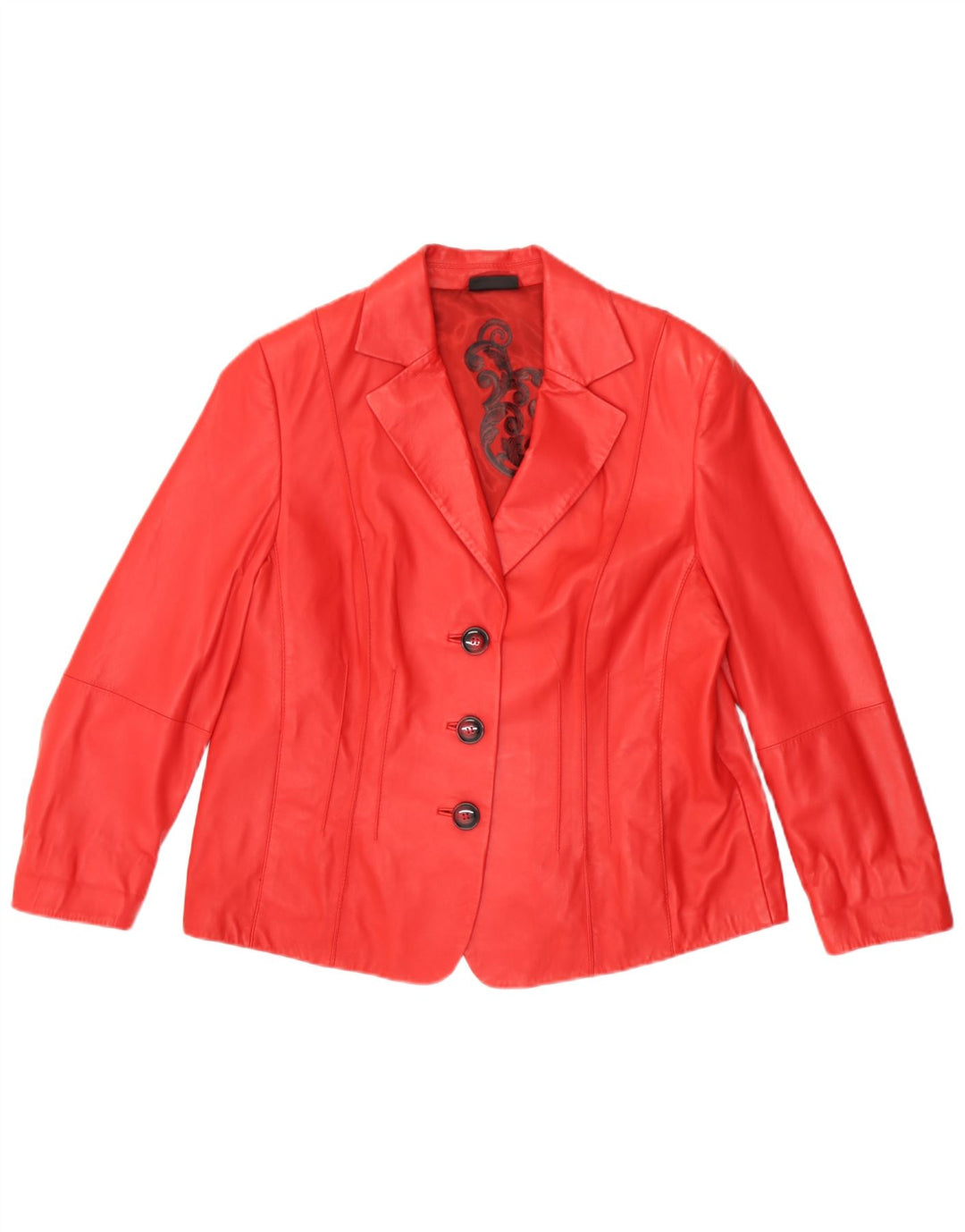 Gerry Weber Veste blazer en cuir à 3 boutons pour femme UK 20 2XL Cuir rouge
