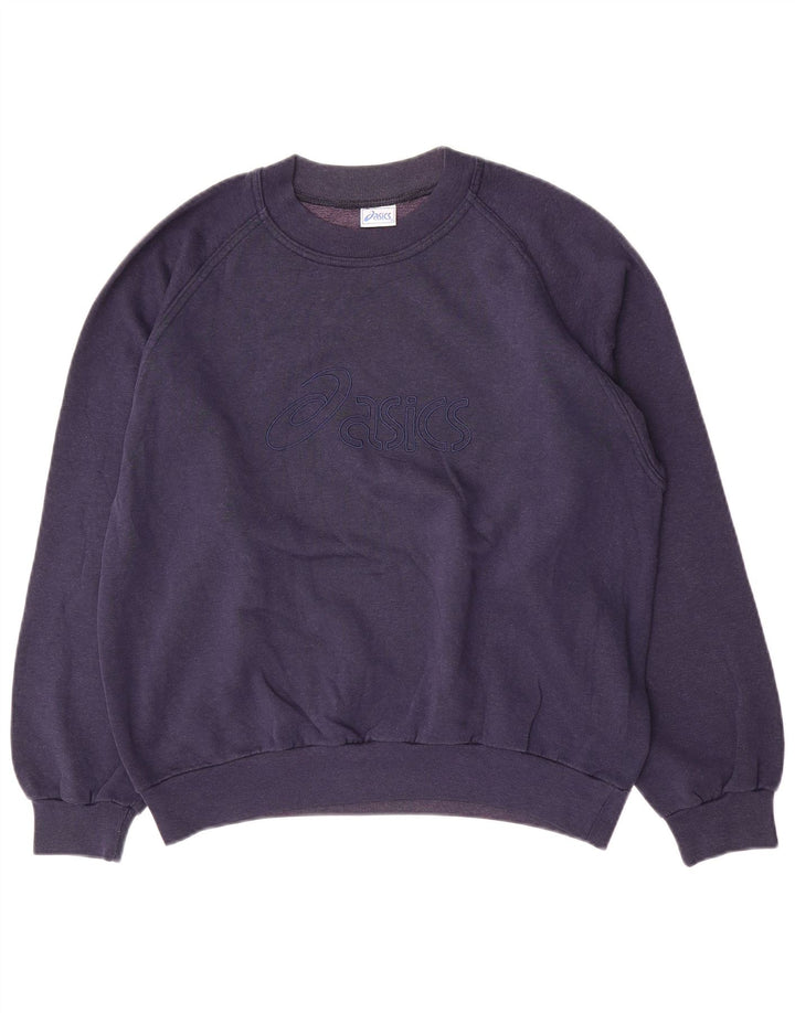 Felpa da uomo Asics, maglione piccolo, in cotone blu navy