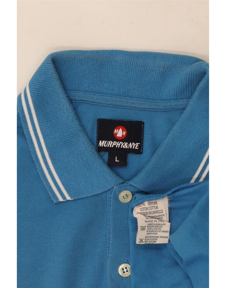 Polo da uomo Murphy & Nye grande in cotone blu