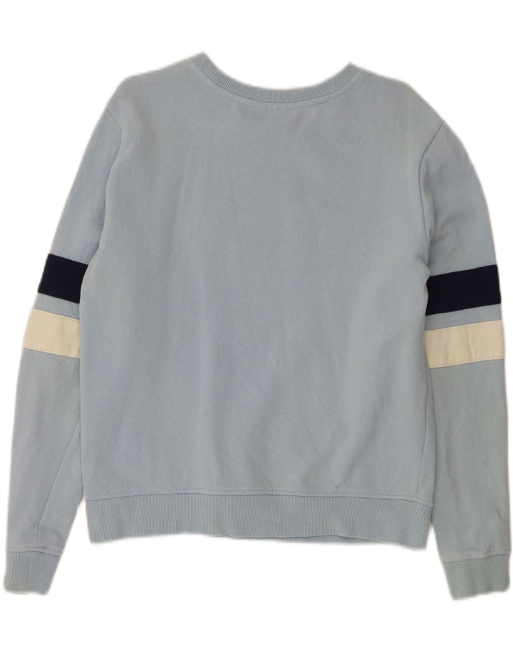 FILA Womens Graphic Sweatshirt Jumper UK 14 Medium Blue Cotton Vintage Fila and Second-Hand Fila from Messina Hembry 
