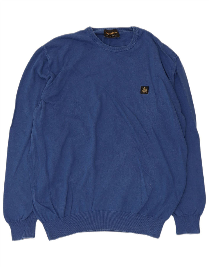 Refrigiwear Mens Crew Neck Jumper Sweater Large Blue