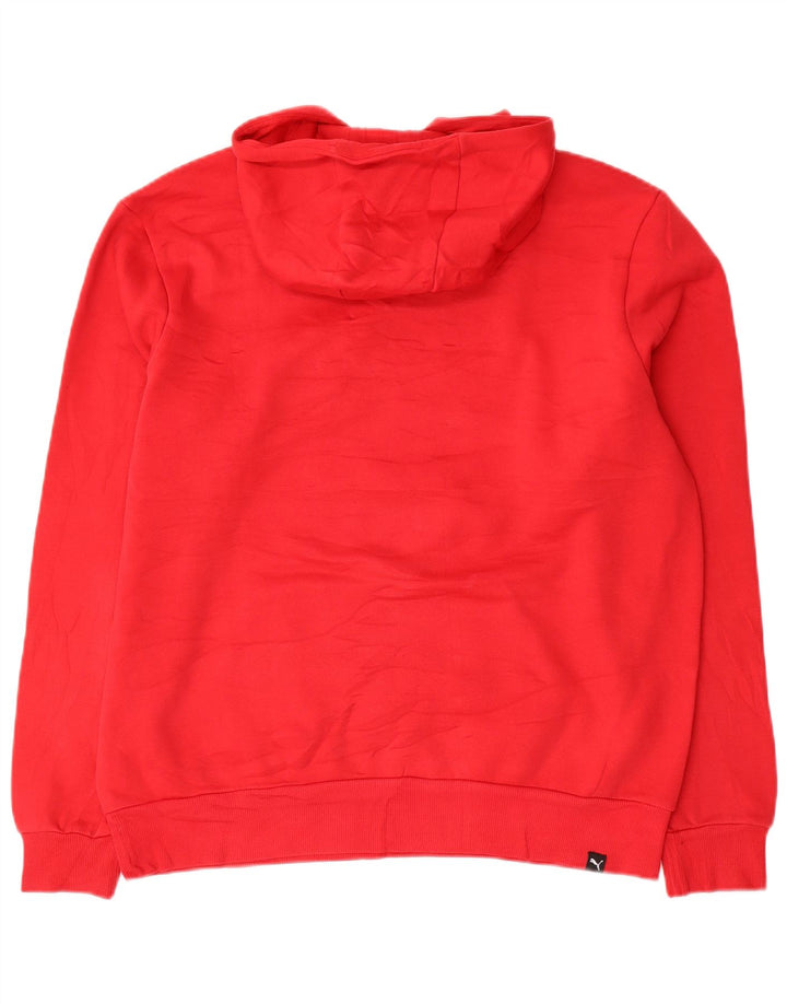 Puma Mens Graphic Hoodie Jumper Medium Red Cotton