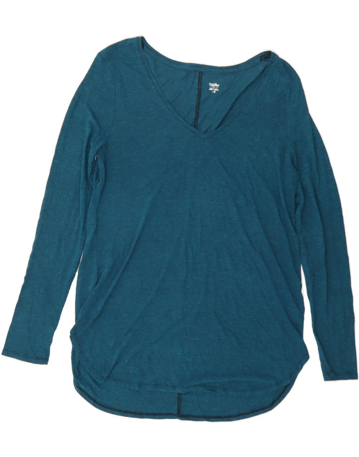 MOSSIMO Womens Top Long Sleeve UK 14 Large Blue Rayon Vintage Mossimo and Second-Hand Mossimo from Messina Hembry 