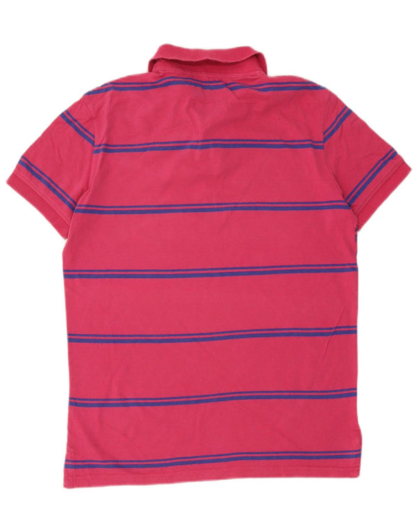 Desigual Herre grafisk poloshirt Medium Pink stribet bomuld
