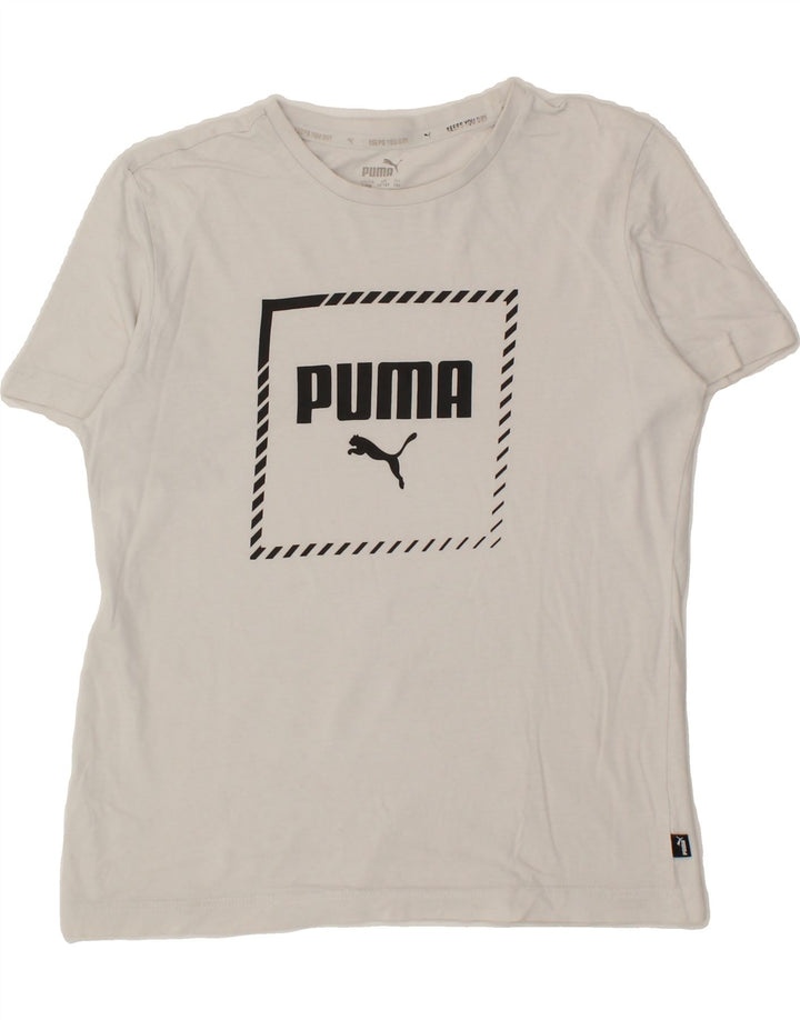 PUMA Boys Graphic T-Shirt Top 13-14 Years White Vintage Puma and Second-Hand Puma from Messina Hembry 