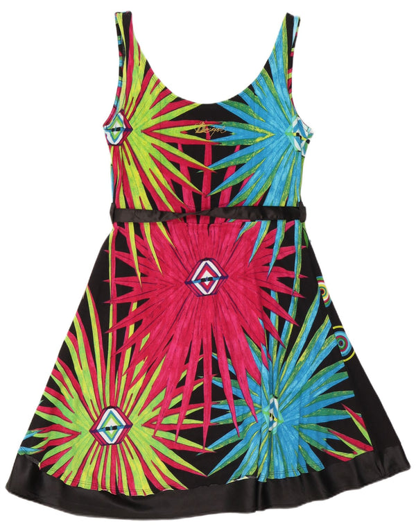 Desigual Womens Graphic Sundress UK 14 Large Multicoloured Geometric Cotton