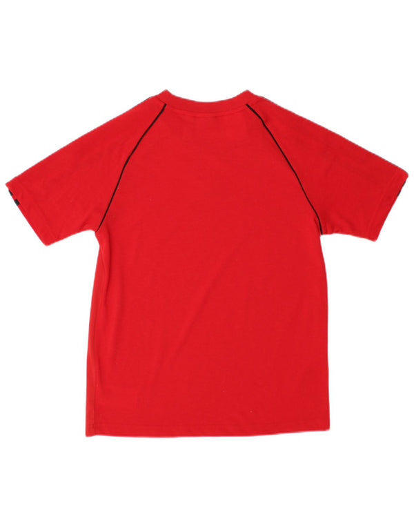 Adidas Boys T-Shirt Top 11-12 År Rød Colourblock Polyester