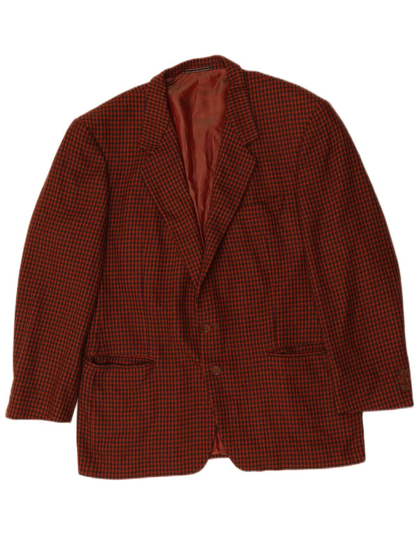 Giacca blazer da uomo a 2 bottoni Ermenegildo Zegna UK 42 XL pied de poule marrone