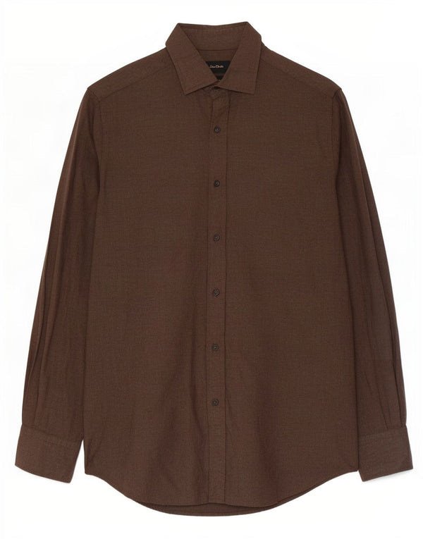 Camisa Massimo Dutti Hombre Small Marrón Algodón