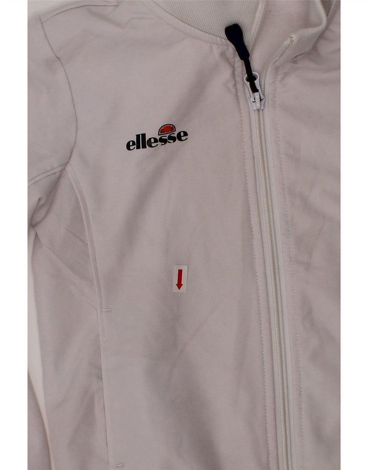 ELLESSE Girls Tracksuit Top Jacket 7-8 Years Off White Polyester Vintage Ellesse and Second-Hand Ellesse from Messina Hembry 