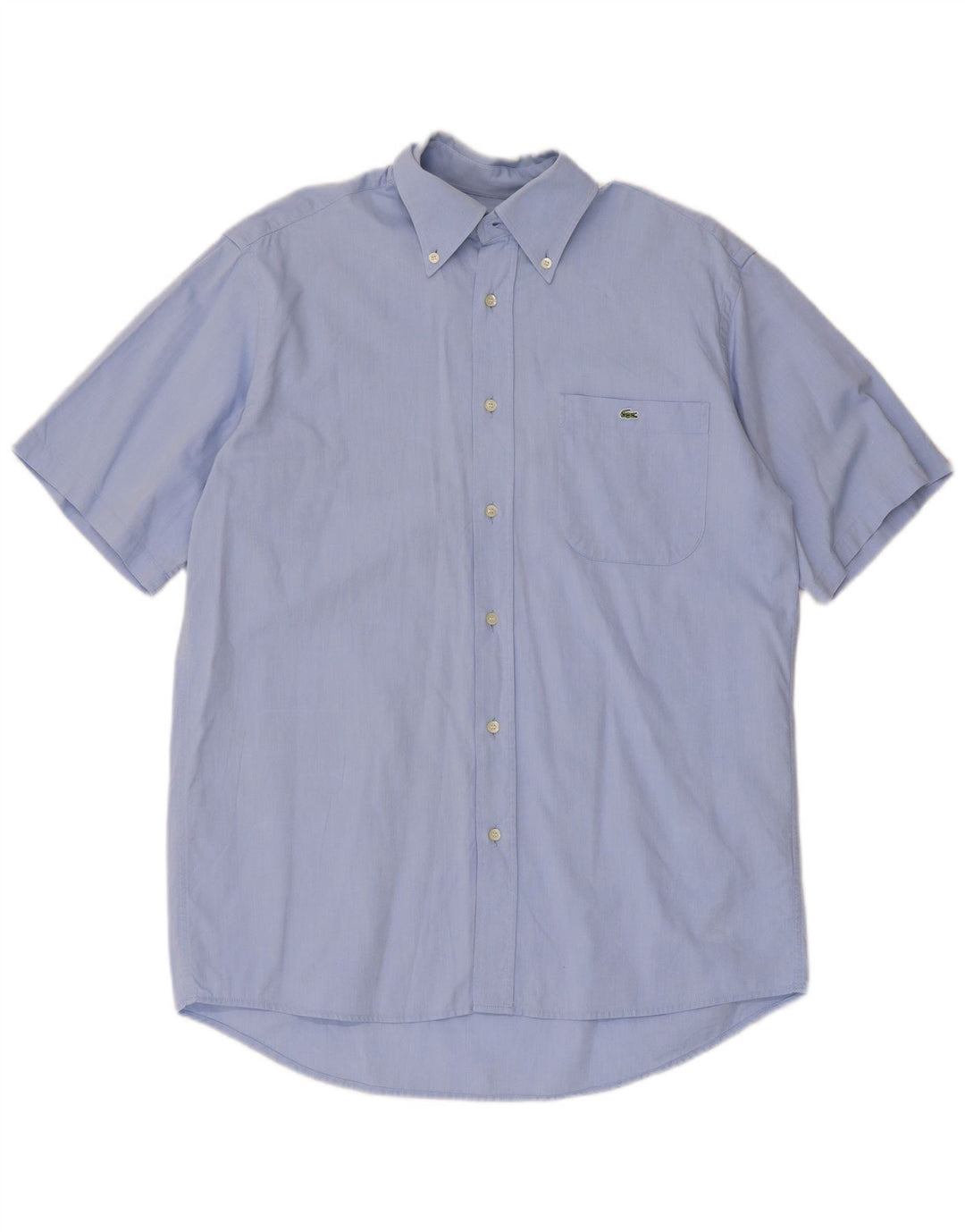 Lacoste Mens Short Sleeve Shirt Size 40 Medium Blue Cotton