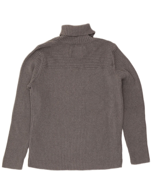 G-Star Mens Graphic Roll Neck Jumper Sweater XL Grey Cotton
