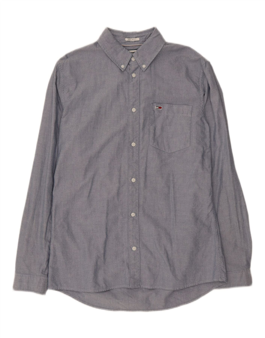 TOMMY HILFIGER Mens Regular Fit Shirt Medium Blue Cotton Vintage Tommy Hilfiger and Second-Hand Tommy Hilfiger from Messina Hembry 