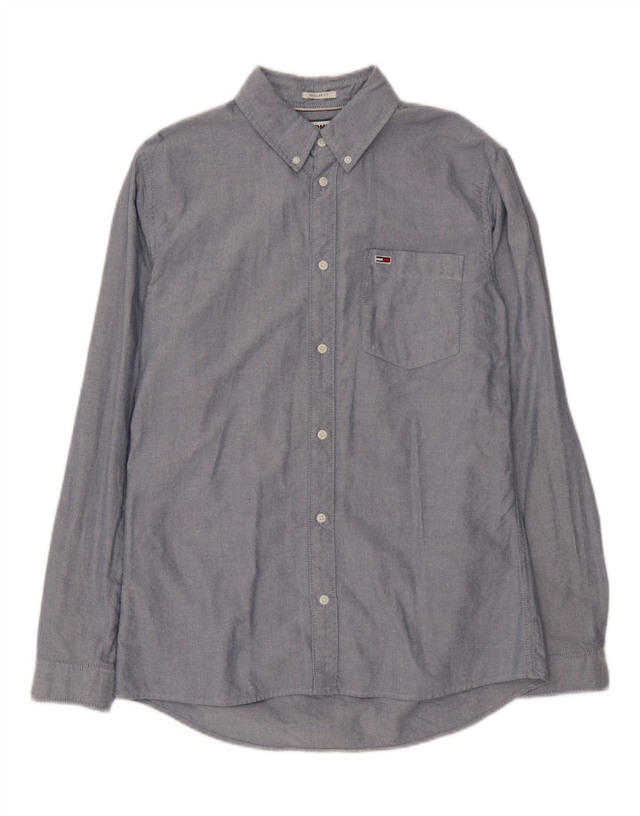 TOMMY HILFIGER Mens Regular Fit Shirt Medium Blue Cotton Vintage Tommy Hilfiger and Second-Hand Tommy Hilfiger from Messina Hembry 