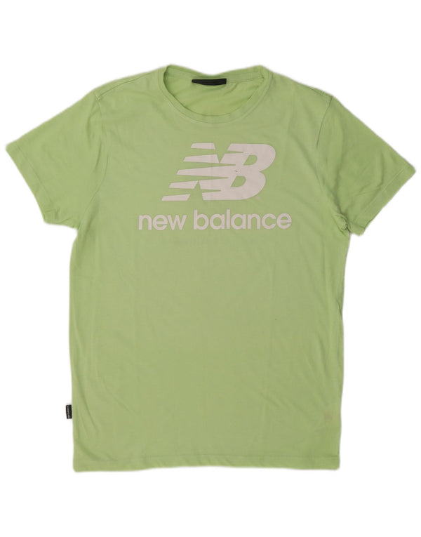 Maglietta grafica da donna New Balance Top UK 16 Large Verde Cotone