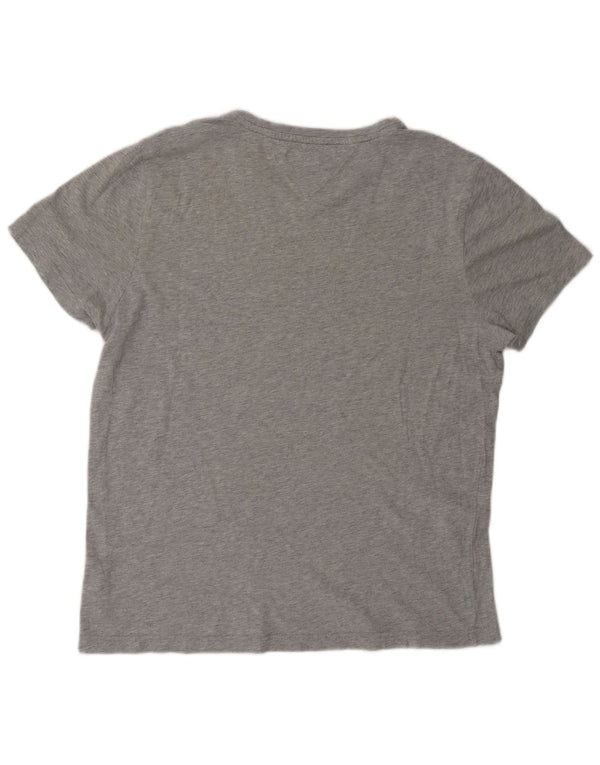 Tommy Hilfiger Dame Grafisk T-Shirt Top UK 16 Stor Grå Flecked Bomuld