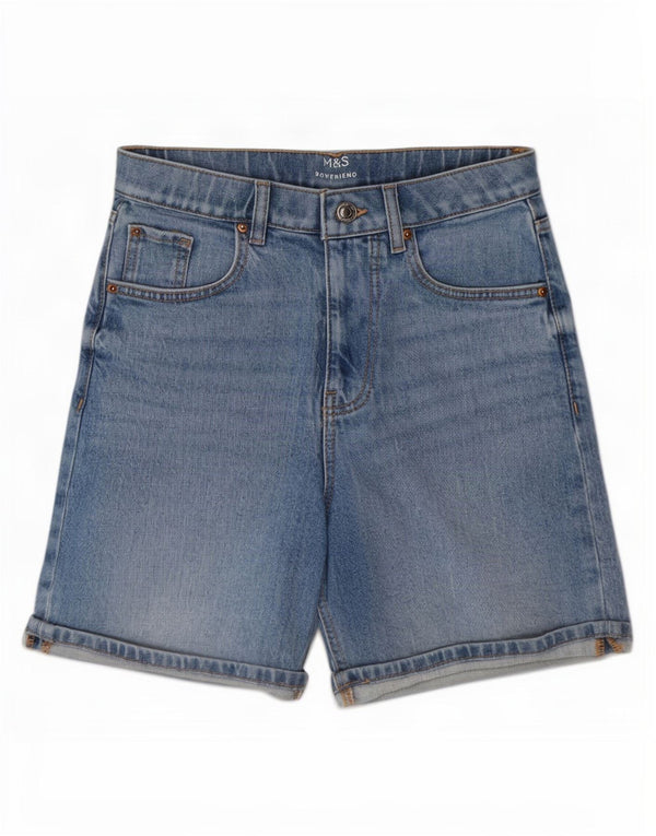 Marks & Spencer Damen Boyfriend-Jeansshorts UK 6 XS W25 Blaue Baumwolle