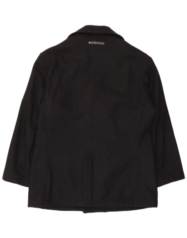 Marlboro Classics Mens Pea Coat EU 48 Medium Black Wool