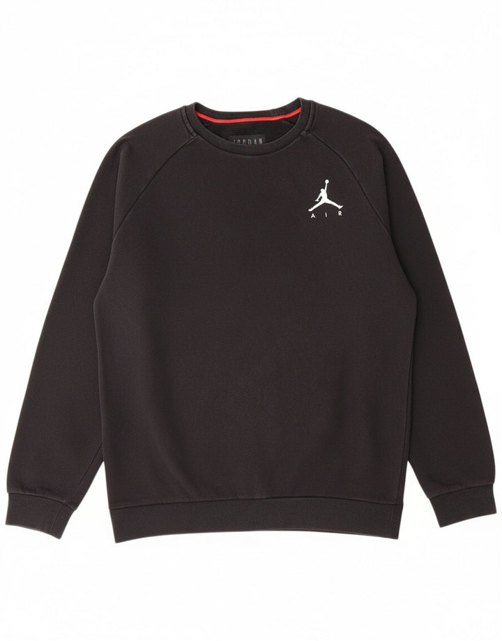 JORDAN Mens Sweatshirt Jumper Small Black Cotton