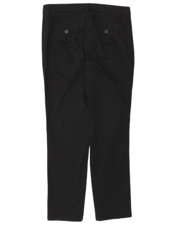 Pantaloni casual slim da donna Benetton UK 10 Small W27 L28 Cotone nero