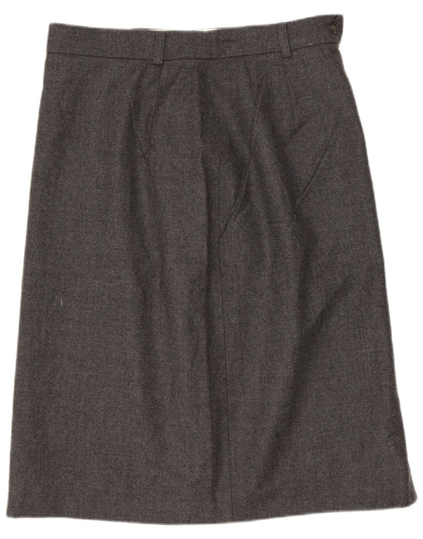 Max Mara Damska weekendowa spódnica w kształcie litery A UK 12 Medium W28 Szara dziewicza wełna