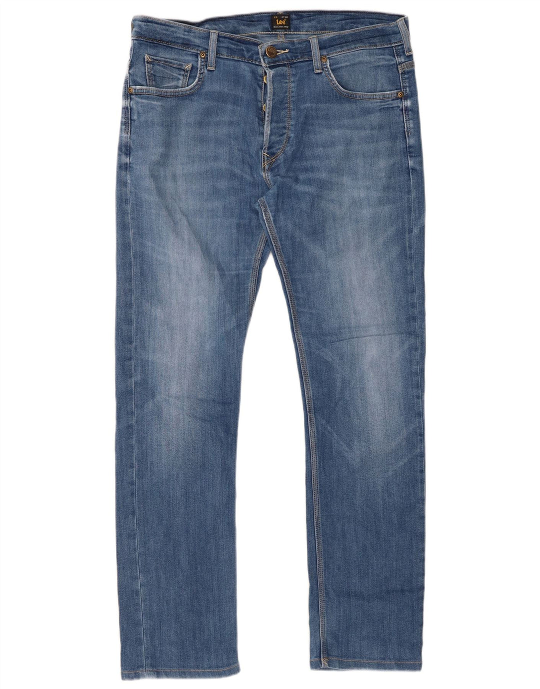 Lee Mens Powell Slim Jeans W34 L32 Blue Cotton