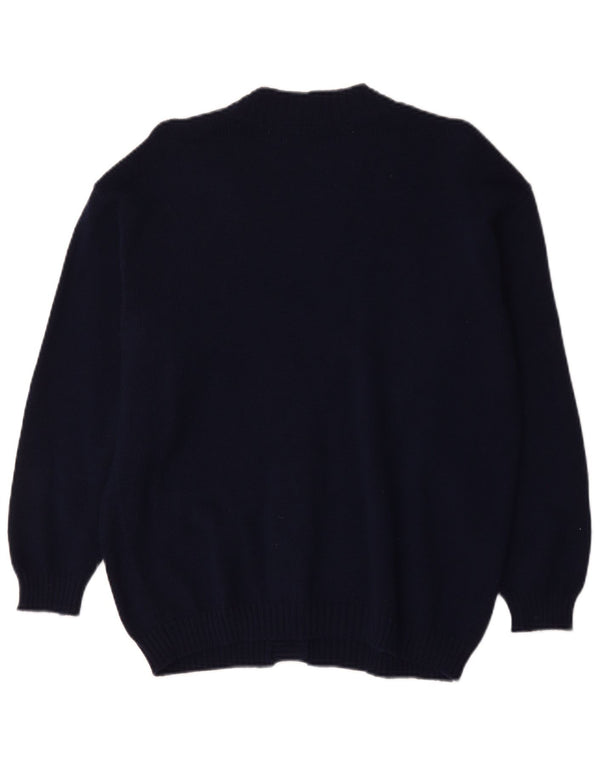 Vintage mujer Cardigan suéter Reino Unido 18 XL azul marino