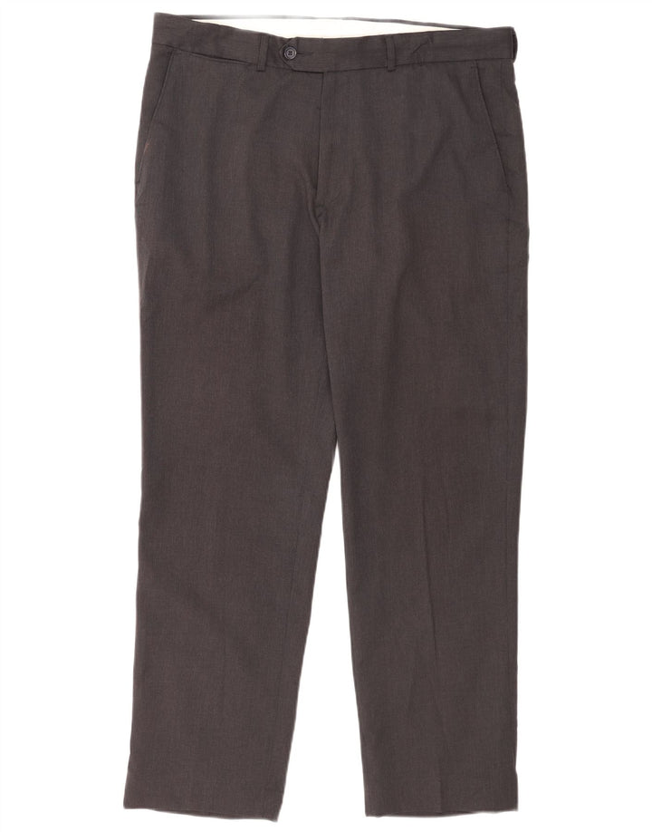 Pantaloni da abito dritti da uomo James Pringle W36 L29 poliestere grigio