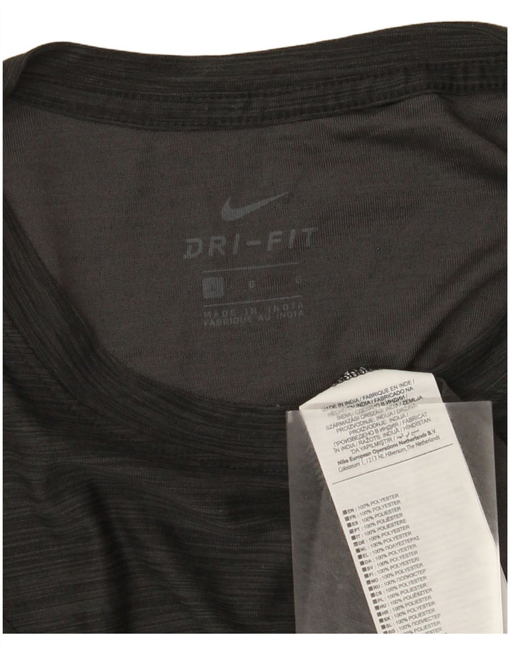 Nike Mens Dri Fit T-Shirt Top Large Grey Flecked Polyester
