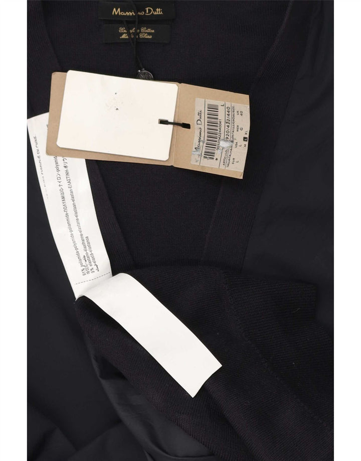 Massimo Dutti Herre Regular Fit cardigantrøje Stor marineblå polyamid