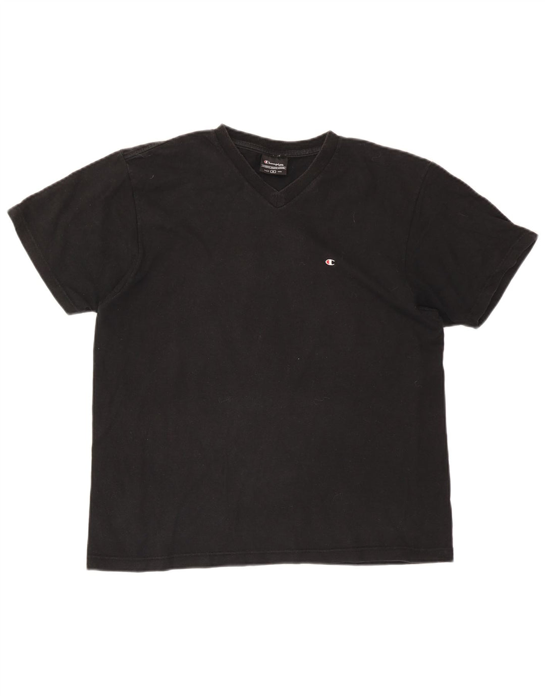 Champion Mens T-Shirt Top Medium Black Cotton