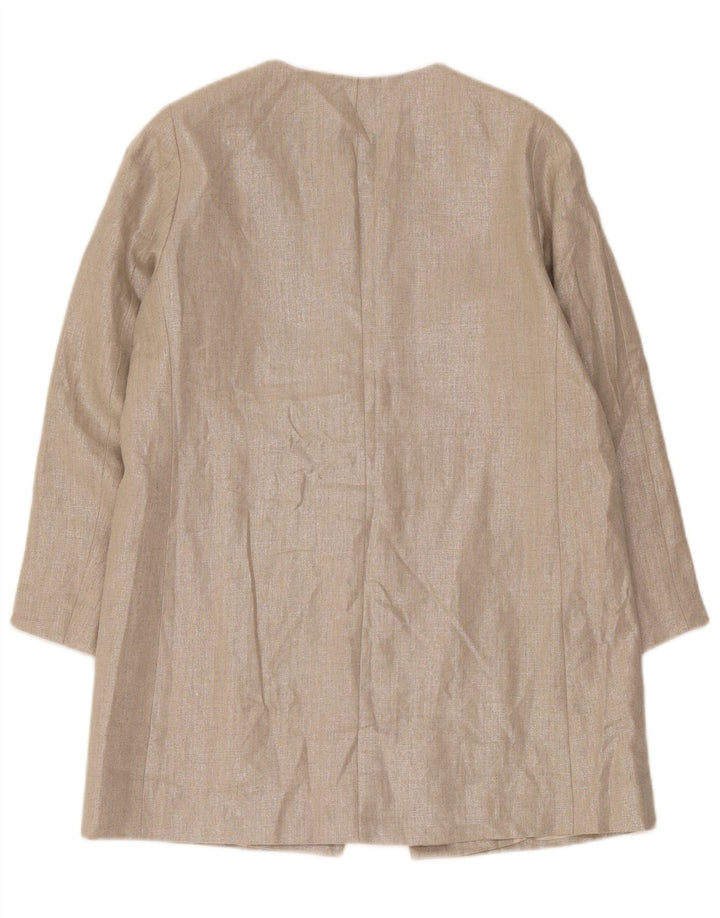 Zara Chaqueta Blazer de Manga 3/4 para Mujer UK 44 Grande Gris