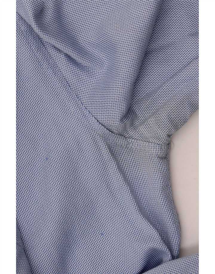 Zara Mens Slim Fit Shirt Small Blue Spotted Cotton