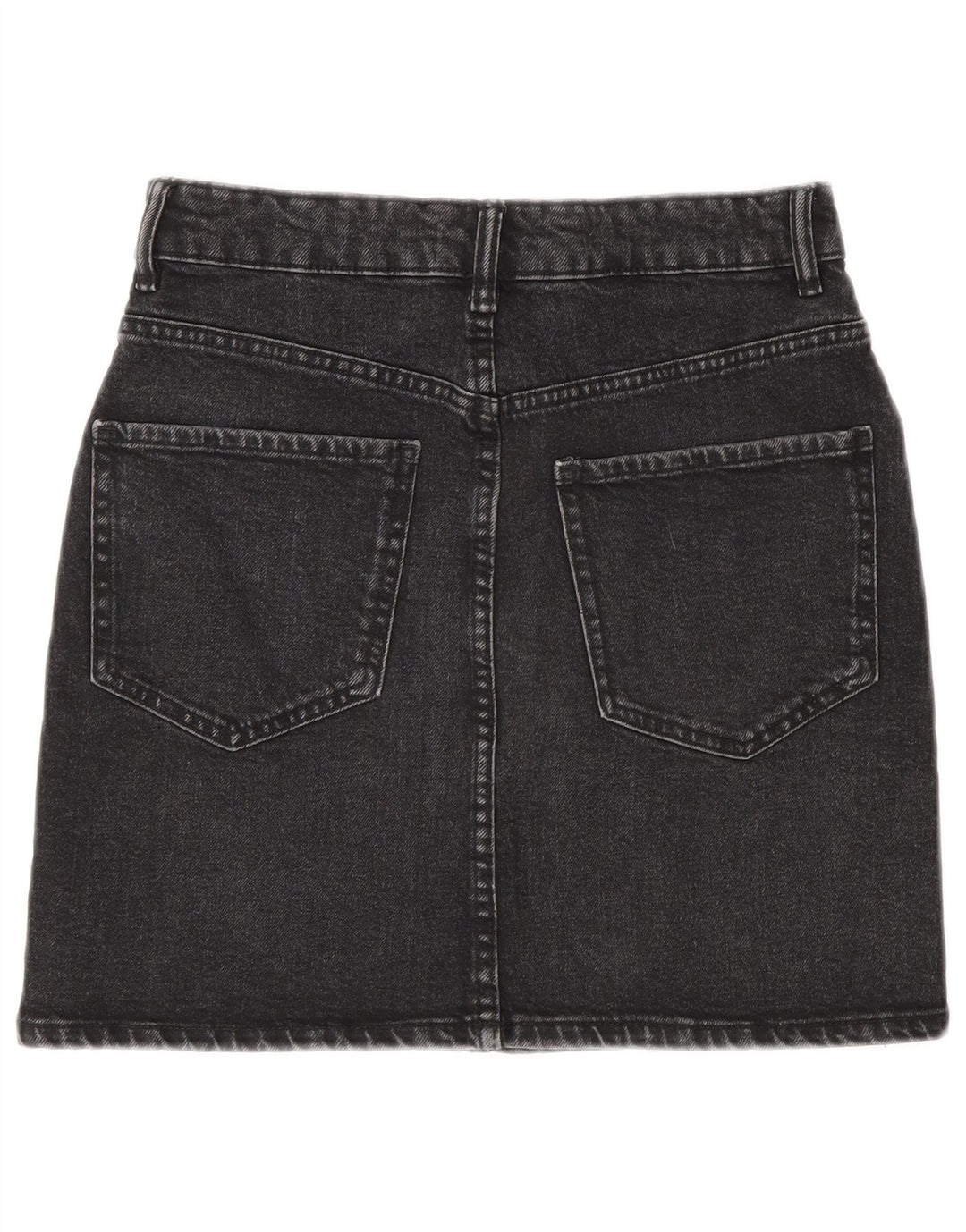 Zara Womens Mini Denim Skirt Small W26 Grey Cotton