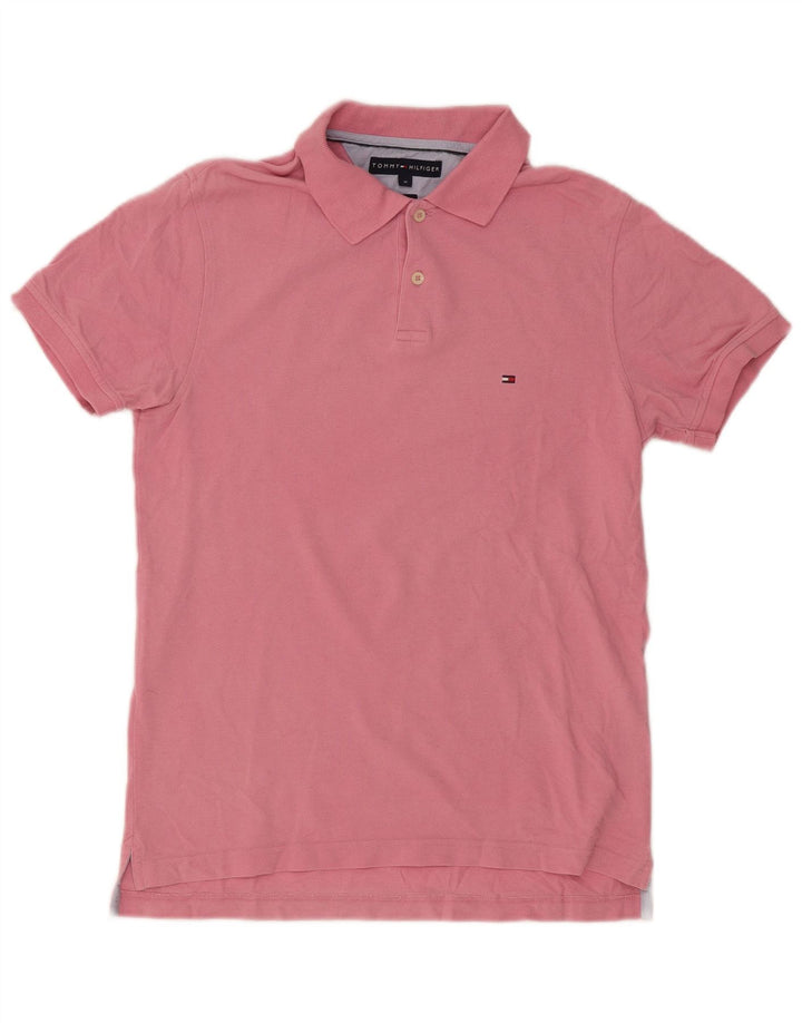 Tommy Hilfiger Mens Polo Shirt Medium Pink Cotton