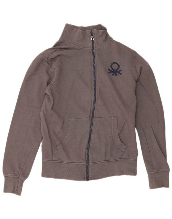 Benetton Veste de Survêtement Fille 13-14 Ans 3XL Gris Coton