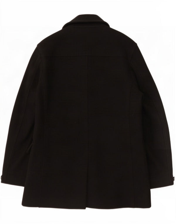 Calvin Klein Jeans Ανδρικό παλτό μπιζελιού UK 40 Large Black Wool