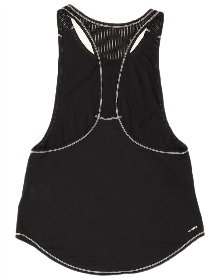 ADIDAS Womens Climalite Graphic Vest Top UK 8/10 Small Black Polyester