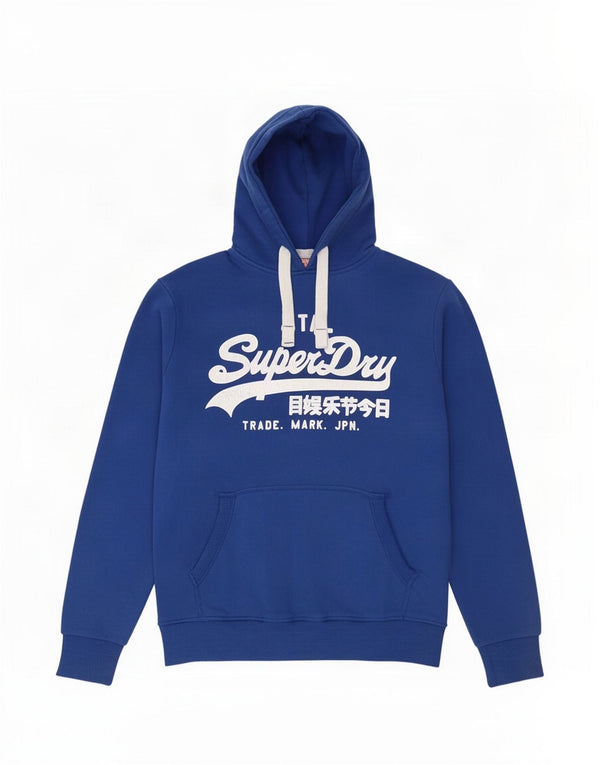Superdry Mens Graphic Hoodie Jumper Small Blue Cotton