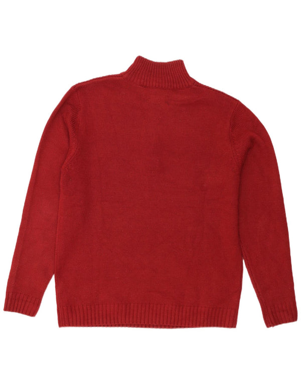 Pierre Cardin Herre Zip Neck Jumper Sweater XL Rød Akryl