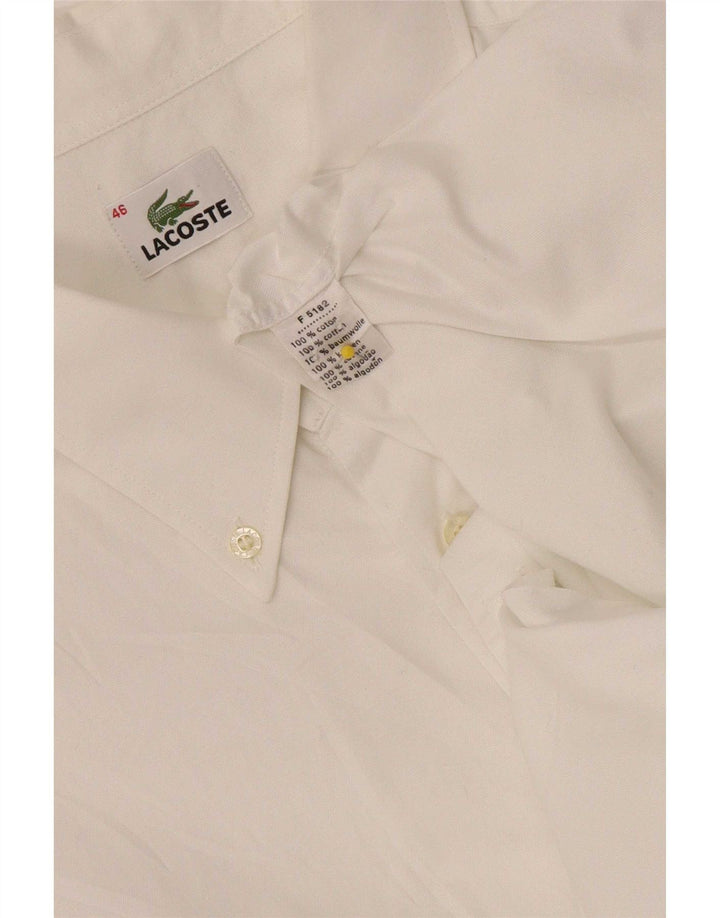 Lacoste Herren-Hemd in normaler Passform, Größe 46 2XL, weiße Baumwolle