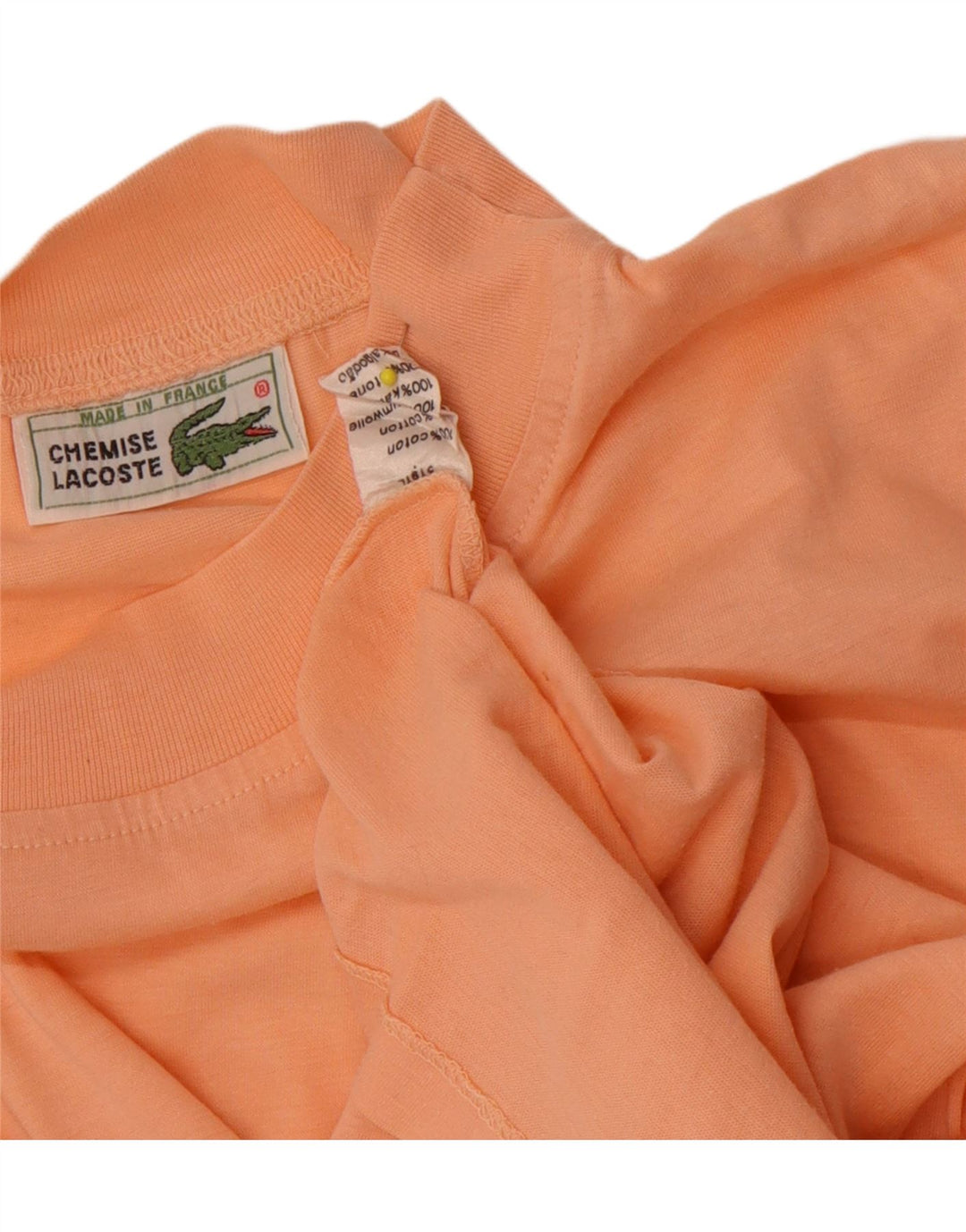 LACOSTE Womens T-Shirt Top Size 44 Large Orange Cotton Vintage Lacoste and Second-Hand Lacoste from Messina Hembry 