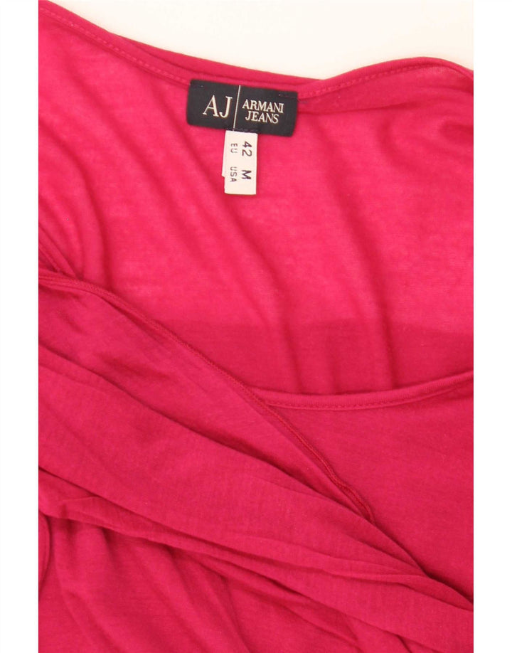 Armani Jeans Womens Long Sleeve Blouse Top UK 12 Medium Red