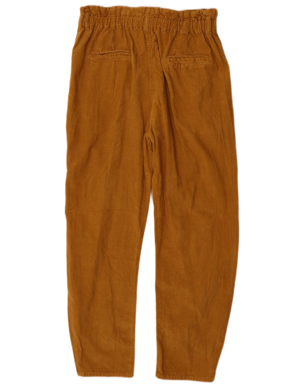 Zara Womens High Waist Straight Corduroy Trousers EU 36 XS W26 L25 Beige