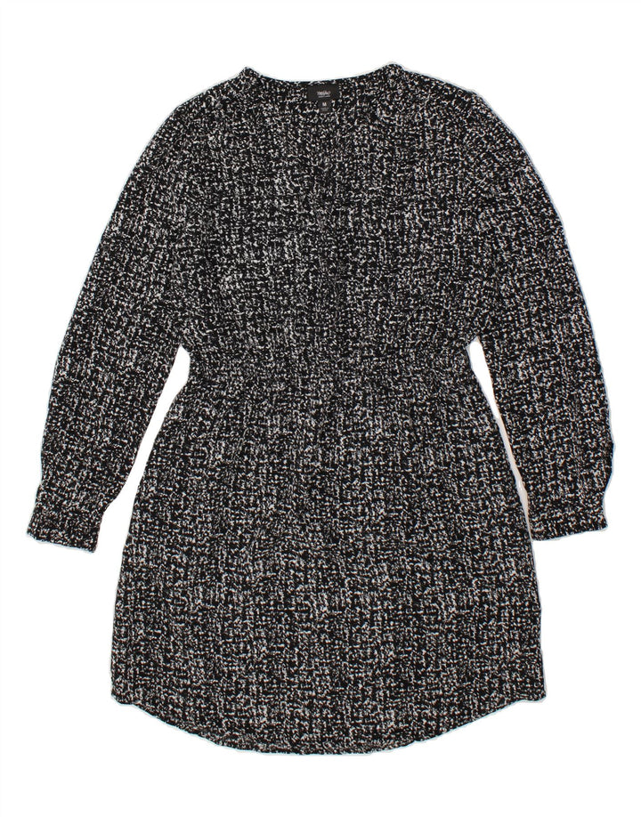 MOSSIMO Womens Long Sleeve A-Line Dress UK 14 Medium Black Polyester Vintage Mossimo and Second-Hand Mossimo from Messina Hembry 