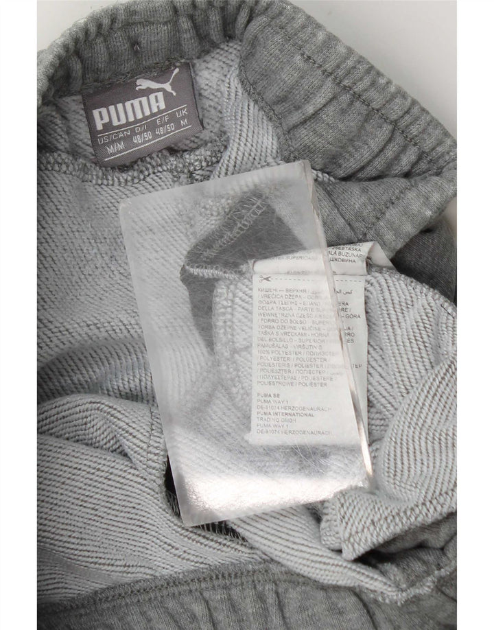 Puma Mens Graphic Tracksuit Trousers Joggers Medium Grey Colourblock