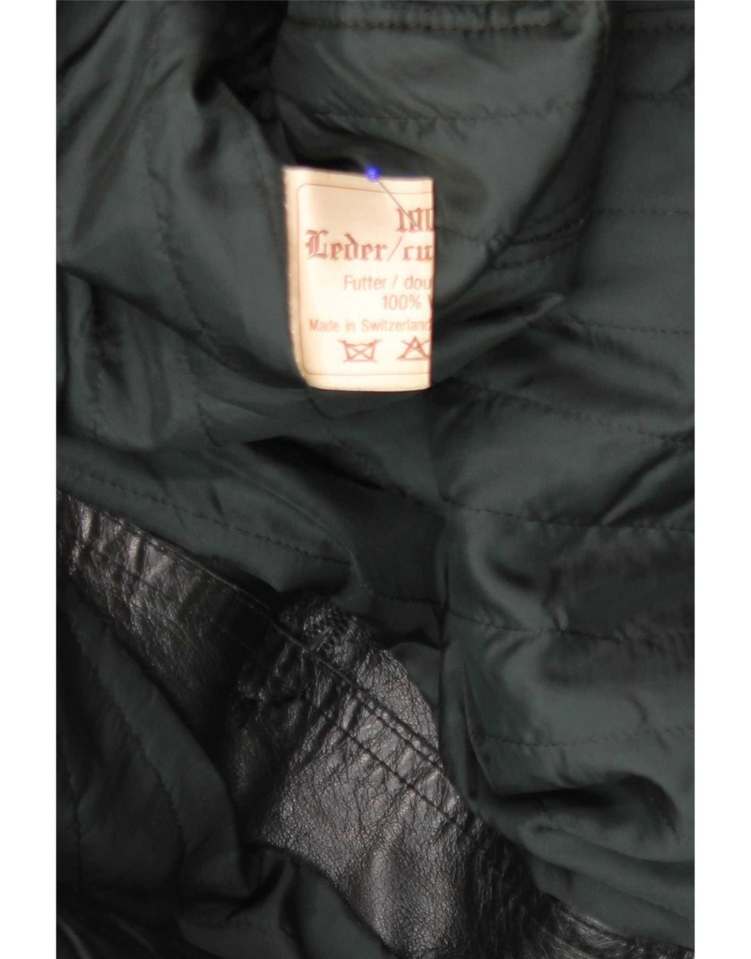 Vintage Herren Ledermantel UK 38 Medium Schwarz