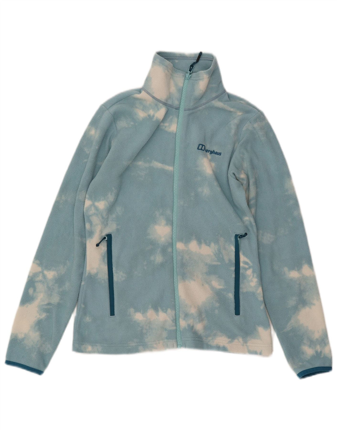 BERGHAUS Womens Fleece Jacket UK 10 Small  Blue Tie Dye Polyester
